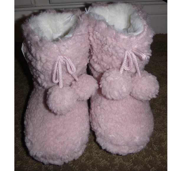 Girls Falls Creek Plush Bootie  Slippers Size 10/11 12/13 1/2 3/4 Blush Pink NWT - Picture 2 of 5